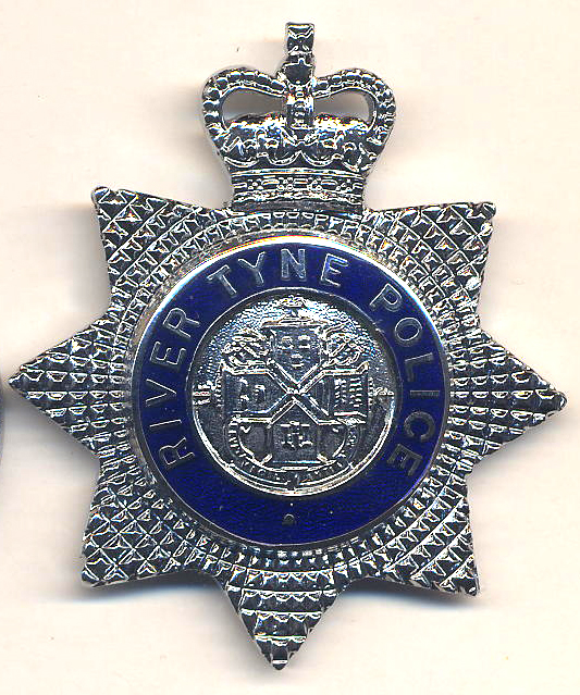 River Tyne Police Officers Cap Badge QC Chrome & Enamel
Worn from 1959 onwards until the River Tyne Police amalgamated with South Shields Police on 1st August 1968. 

South Shields Borough Police amalgamated with Durham Constabulary on 1st October 1968. 

There was no immediate change after the death of the King and the KC versions were worn right through to 1959. This was a common occurrence with many forces whilst new dies were ordered, the new badges made and issued.

Source David Wilkinson
Keywords: River Tyne Police QC Officers Cap Badge