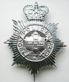 Helmet Plate QC Chrome
Helmet plate worn from the mid 1950's until amalgamation with North Riding Constabulary and East Riding of Yorkshire Constabulary in 1968.
Keywords: York City Police