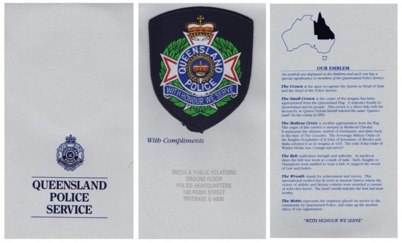 Queensland Police presentation patch (Ref 559)