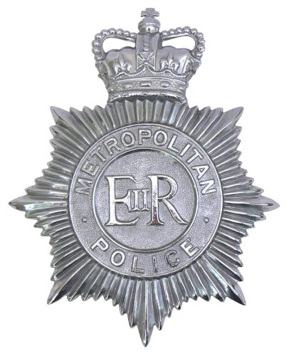 Metropolitan Police QC Chrome Helmet Plate