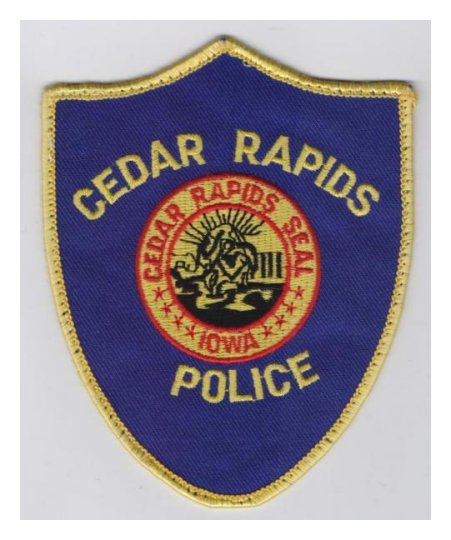 Cedar Rapids, Iowa Police Patch (Ref: 546)
